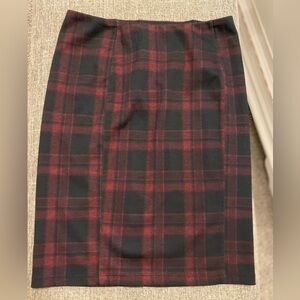 Liverpool Plaid Skirt Burgundy and Black